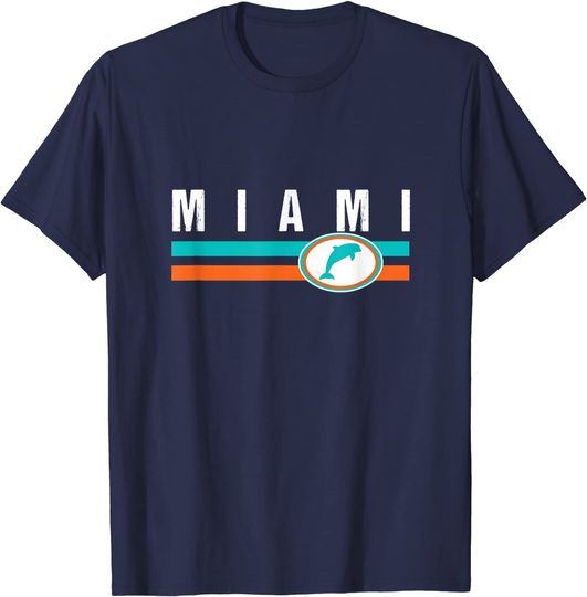 Discover Miami Men's T Shirt Retro Dolphin
