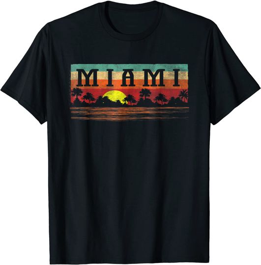 Discover Men's T Shirt Miami Beach Retro