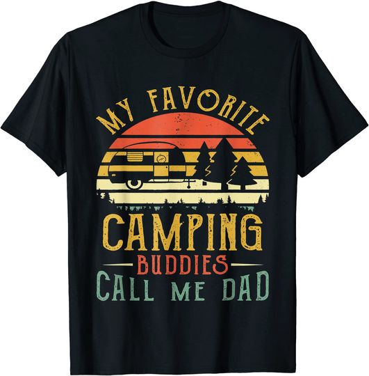 Discover My Favorite Camping Buddies Call Me Dad Vintage Fathers Day T-Shirt