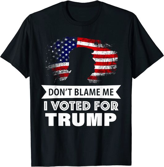 Discover Don't Blame Me I Voted For Trump USA American Flag Vintage T-Shirt