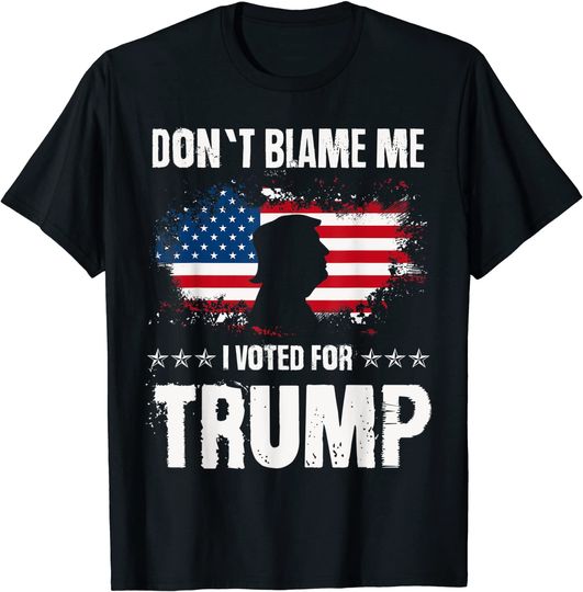 Discover Retro I Voted For Trump Flag Made In Usa, Don't Blame Me T-Shirt