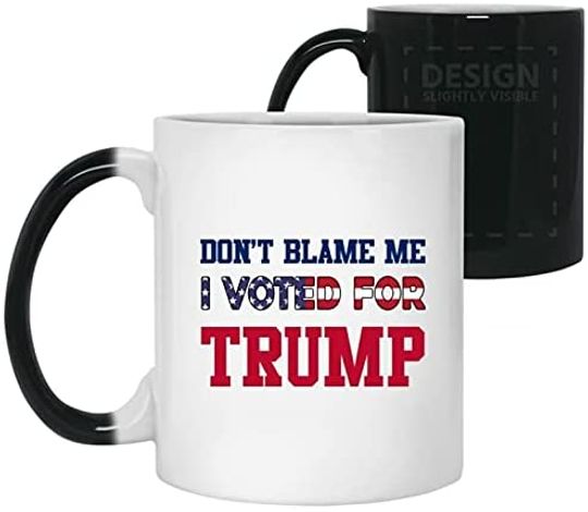 Discover TeeWind Don't Blame for Me I Voted for Trump Ceramic Coffee Mug - Support Trump Beer Stein - Water Bottle, One Size, 15 oz. White Mug/White