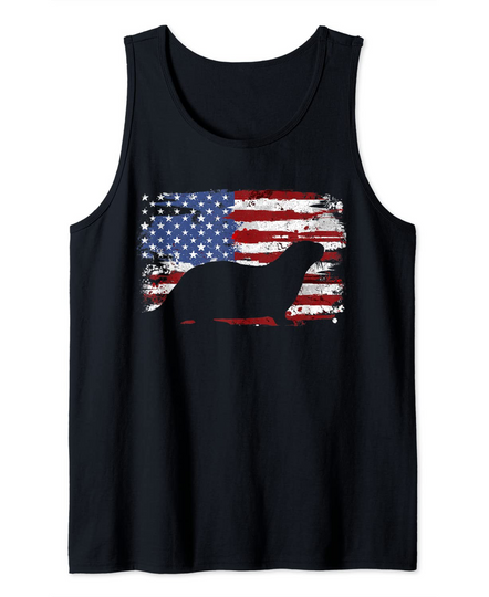 Discover River Otter USA American Flag Tank Top