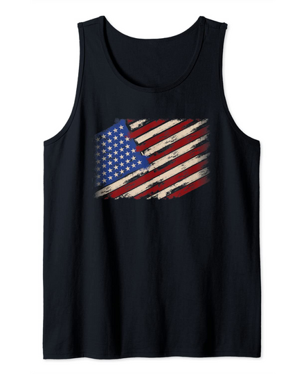 Discover Distressed American Us Flag Vintage Retro look 4th Of July Tank Top