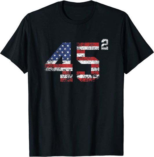 Discover Trump 2024 45 Squared Second Term USA Vintage T-Shirt