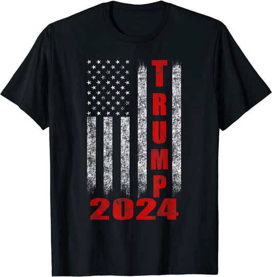 Discover American Flag Design Trump 2024 T-Shirt