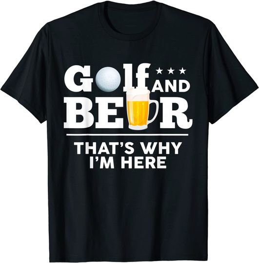 Discover Golf and Beer Joke Dad Funny Fathers Day Drinking Birthday T-Shirt