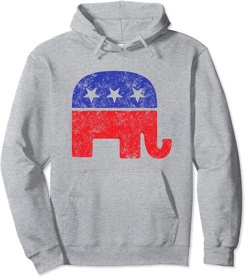 Discover Republican Elephant Vintage Logo Pullover Hoodie