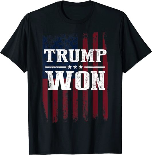 Discover Trump Won 4th of July American Flag T-Shirt