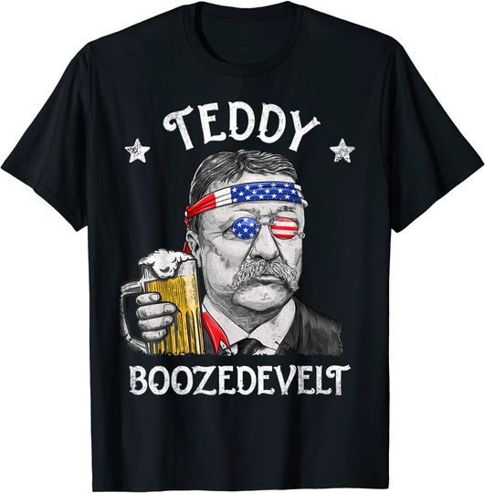 Discover Teddy Boozedevelt Theodore Roosevelt 4th Of July Men Women T-Shirt