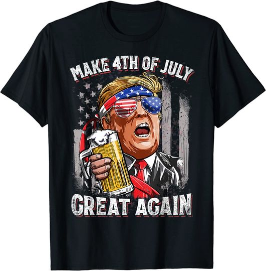 Discover Make 4th of July Great Again T shirt Trump Men Women Beer