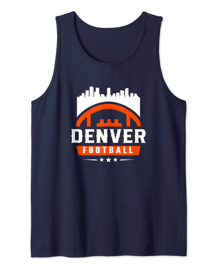 Discover Classic Denver Football Stars City Skyline Tank Top
