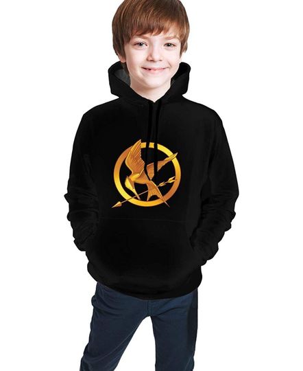 Discover Unisex Youth Hoodie Sweatshirt with Pocket Hoodie Black