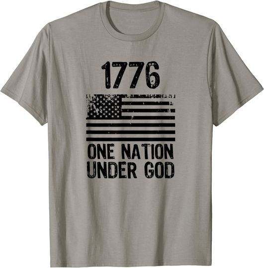 Discover 1776 One Nation Under God Patriotic Flag Shirt, 4th of July T-Shirt