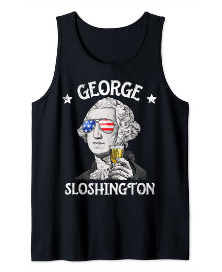 Discover George Sloshington Washington 4th Of July Men Women USA Flag Tank Top