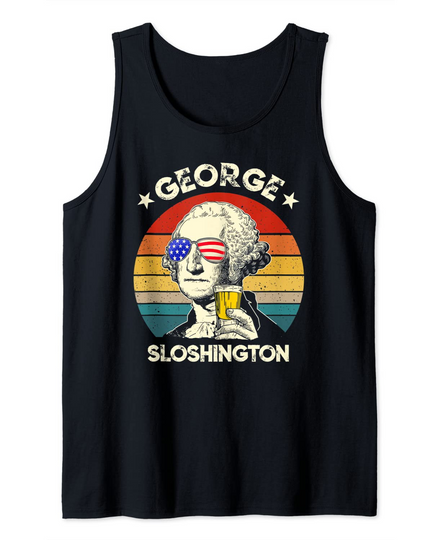 Discover George Sloshington Washington Retro USA President Patriotic Tank Top
