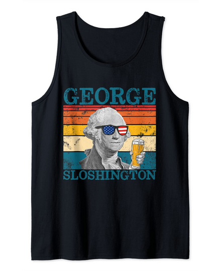 Discover George Sloshington Retro Drinking President Washington Tank Top