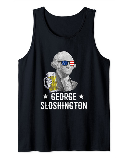 Discover George Sloshington President George Washington Drinking Beer Tank Top