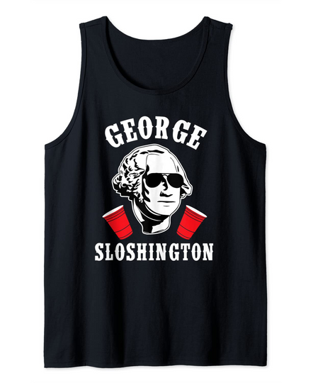 Discover Funny George Sloshington 4th of July Aviator American Shirt Tank Top