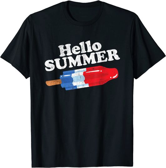 Discover Hello Summer Popsicle Funny Bomb Retro 80s Pop Vacation Gift T-Shirt