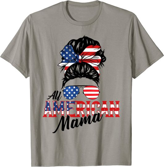 Discover All American Mama 4th of July Mothers Day Women Mommy Mom T-Shirt