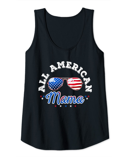 Discover Womens All American Mama 4th Of July Family Outfits Sunglasses USA Tank Top
