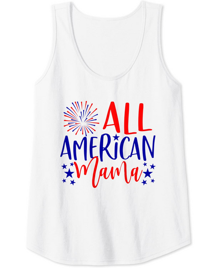 Discover Womens 4th of July Family Matching Shirts All American Mama Tank Tank Top