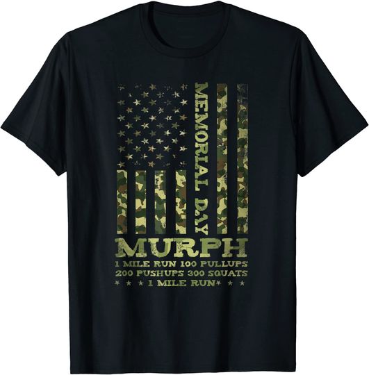 Discover USA Flag Camo Murph Challenge Memorial Day WOD Workout 2021 T-Shirt