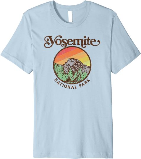 Discover Yosemite National Park Vintage Style Retro 80s Graphic Premium T Shirt