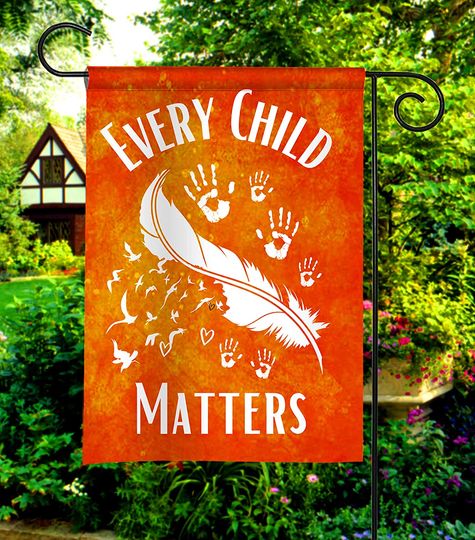 Discover Every Child Matters Garden Flag - Orange Day Canada