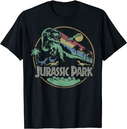 Discover Retro Jurassic Park Darken  T Shirt