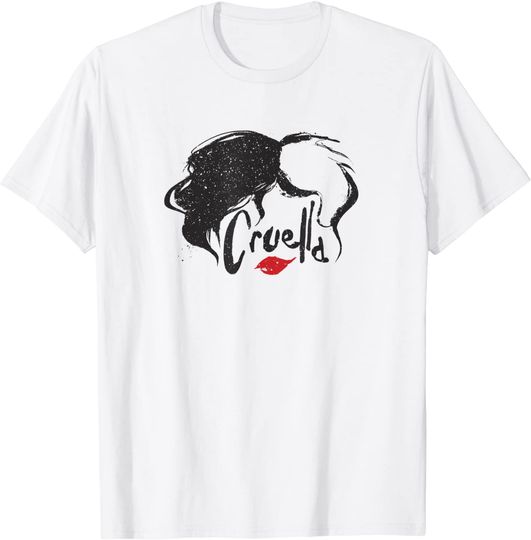 Discover Cruella Hair & Lips Logo T Shirt