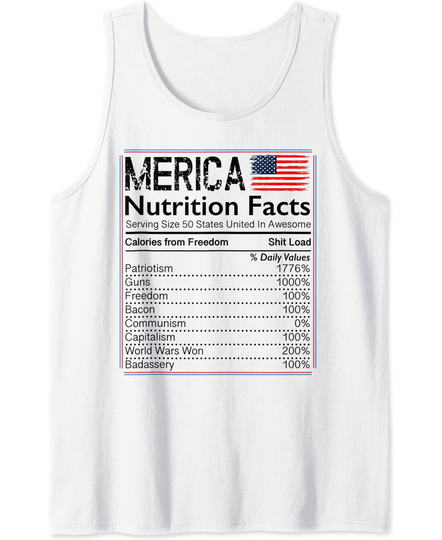 Discover Merica Nutrition Facts Tank Top
