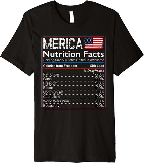 Discover Proud American Nutrition Facts Premium T Shirt