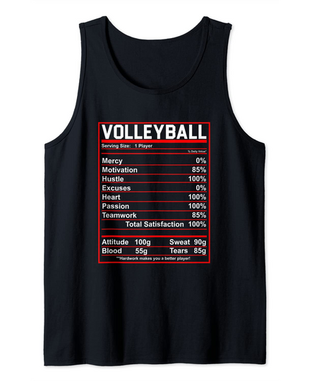 Discover Volleyball Nutrition Facts Women Men Tank Top