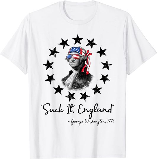 Discover Suck It England George Washington 1776 T-Shirt