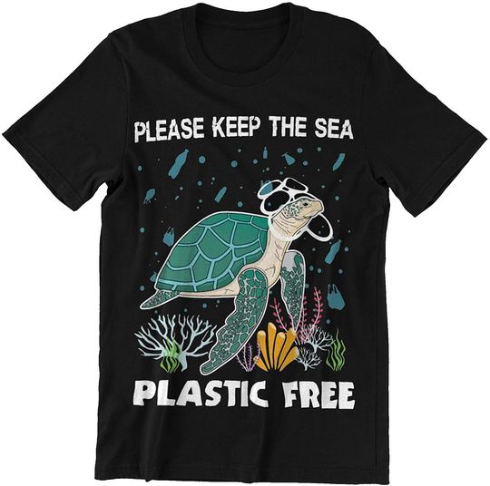Discover Earth Day Keep Sea Plastic Free Cute Turtle Shirt