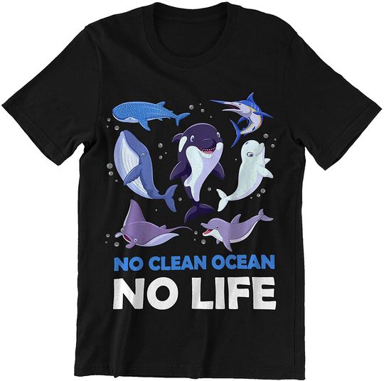 Discover Keep The Sea Plastic Free No Clean Ocean No Life Earth Day Shirt