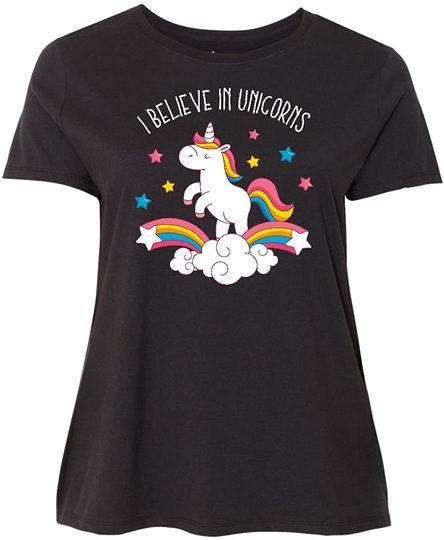 Discover Believe in Unicorns Women's Plus Size T-Shirt