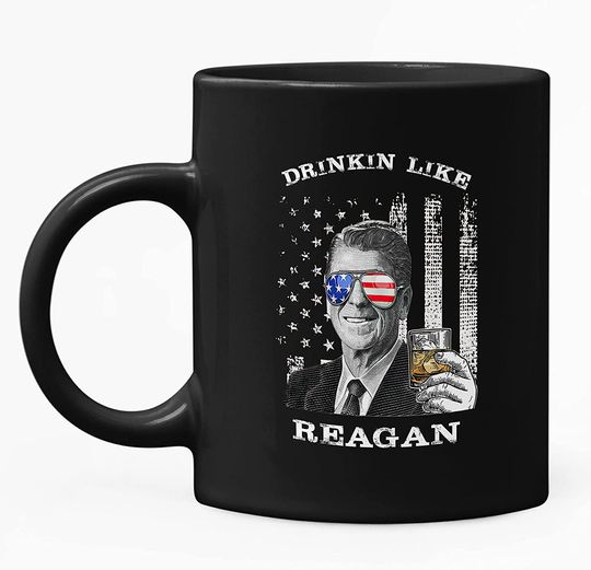 Discover Drinkin Like Reagan, President US Independence Day Mug 11oz