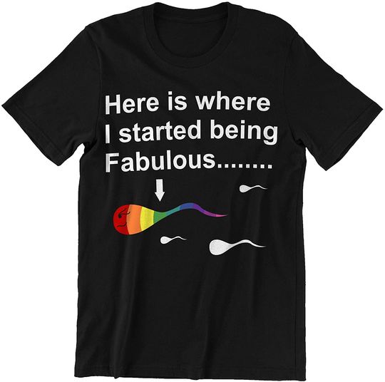 Discover Here is Where I Started Being Fabulous LGBT t-Shirt