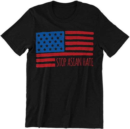 Discover Stop Asian Hate USA American Flag AAPI Shirt