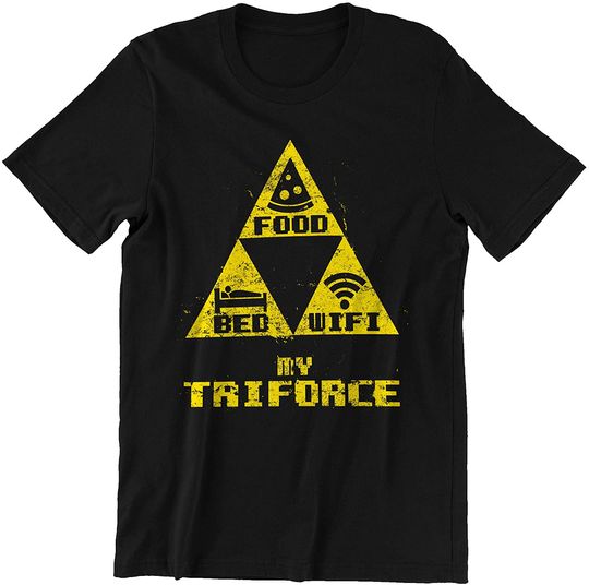 Discover Food, Bed, WiFi is My Triforce t-Shirt