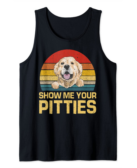 Discover Show Me Your Pitties Golden Retrievers Dog Lovers Vintage Tank Top