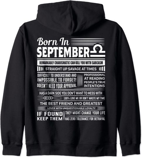 Discover Born In September Libra Funny Birthday Hoodie