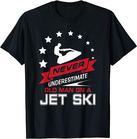 Discover Mens Jet Ski tshirt Never Underestimate Skiing Father and Grandpa