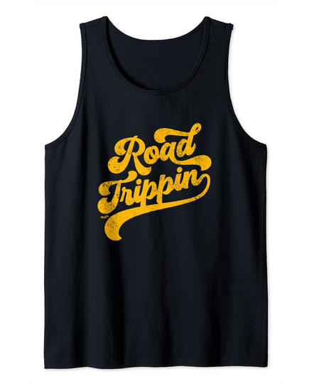 Discover Road Trippin Cool Retro Vintage Road Trip Distressed Tank Top