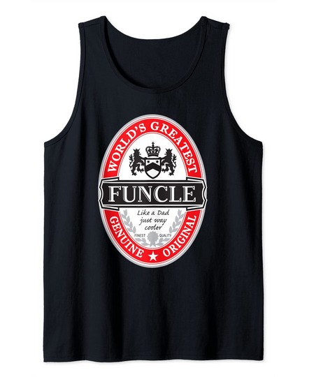 Discover World's Greatest Funcle Fun Uncle Label Graphic Tank Top