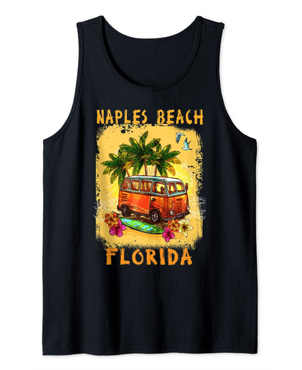 Discover Vintage Retro Summer Family Vacation Naples Beach Florida Tank Top
