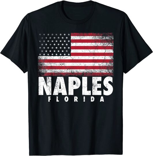 Discover Naples Florida American Flag T Shirts